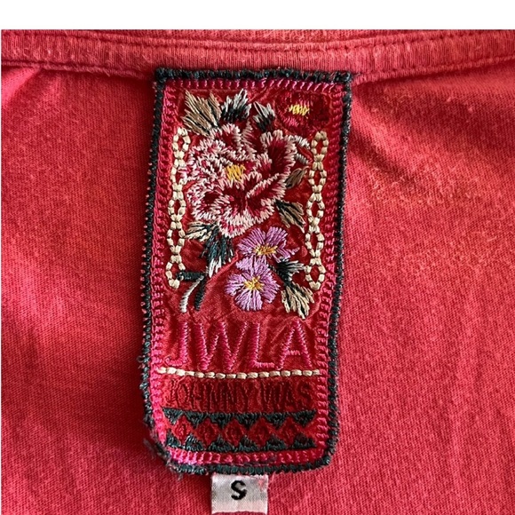 Johnny Was Short Sleeve Tunic Length Top size Small - Picture 6 of 8